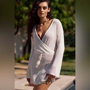 NWT: L*Space Topanga Cover-Up Mini Dress in Cream, sz. XS